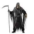 Adult Halloween death angel costume set black cloth one size includes ghost headgear robe belt ghost gloves