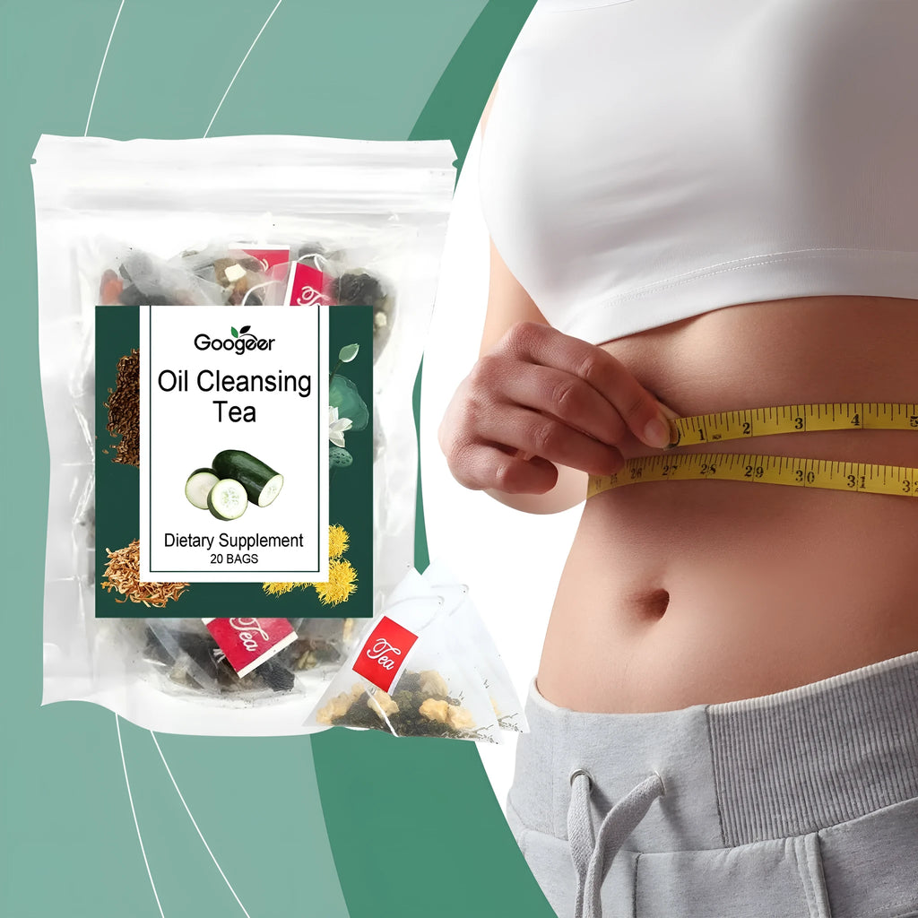 Googeer Oil Cleansing Tea Body Treatment box containing 20 individual herbal tea bags.