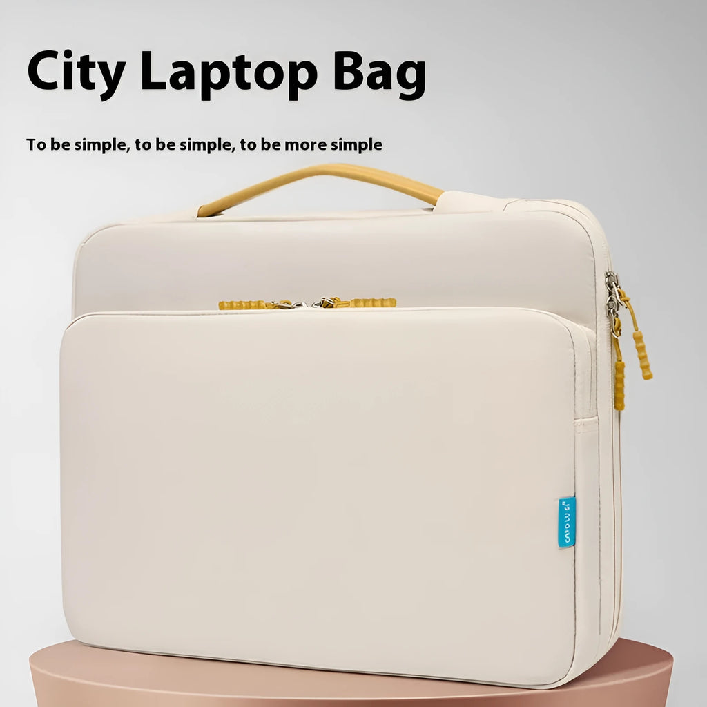 Laptop shock-proof liner bag in Oxford cloth with thick velvet lining, multi-colour options: beige, black, dark green, gray, purple, yellow