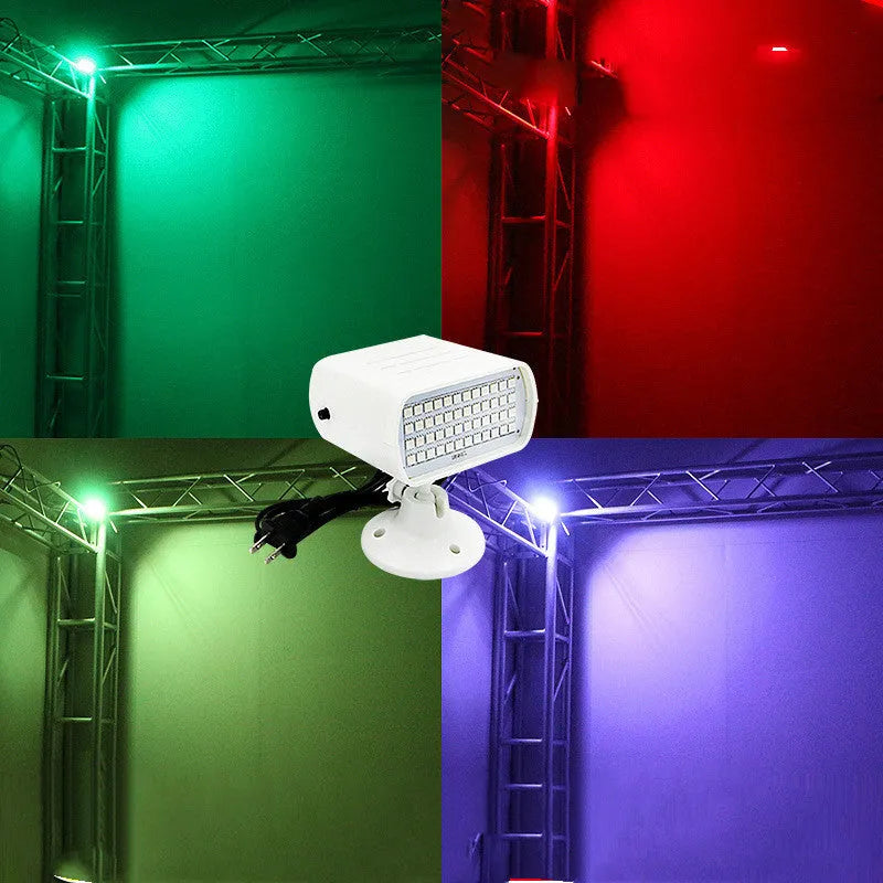 48-LED stage strobe light with sound control functionality for clubs and theaters