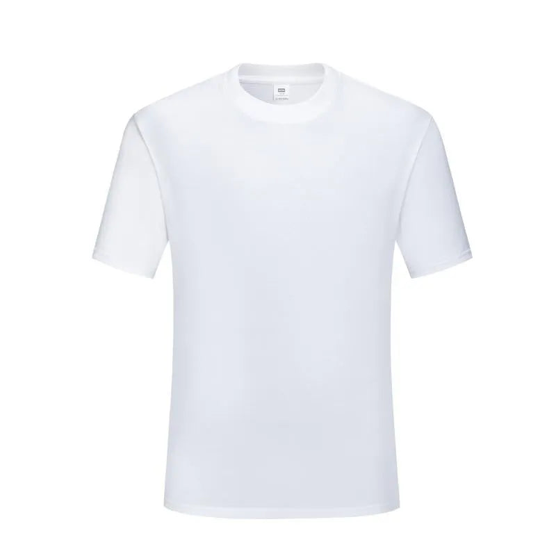 Men's slim fit black cotton short sleeve t-shirt on a hanger.