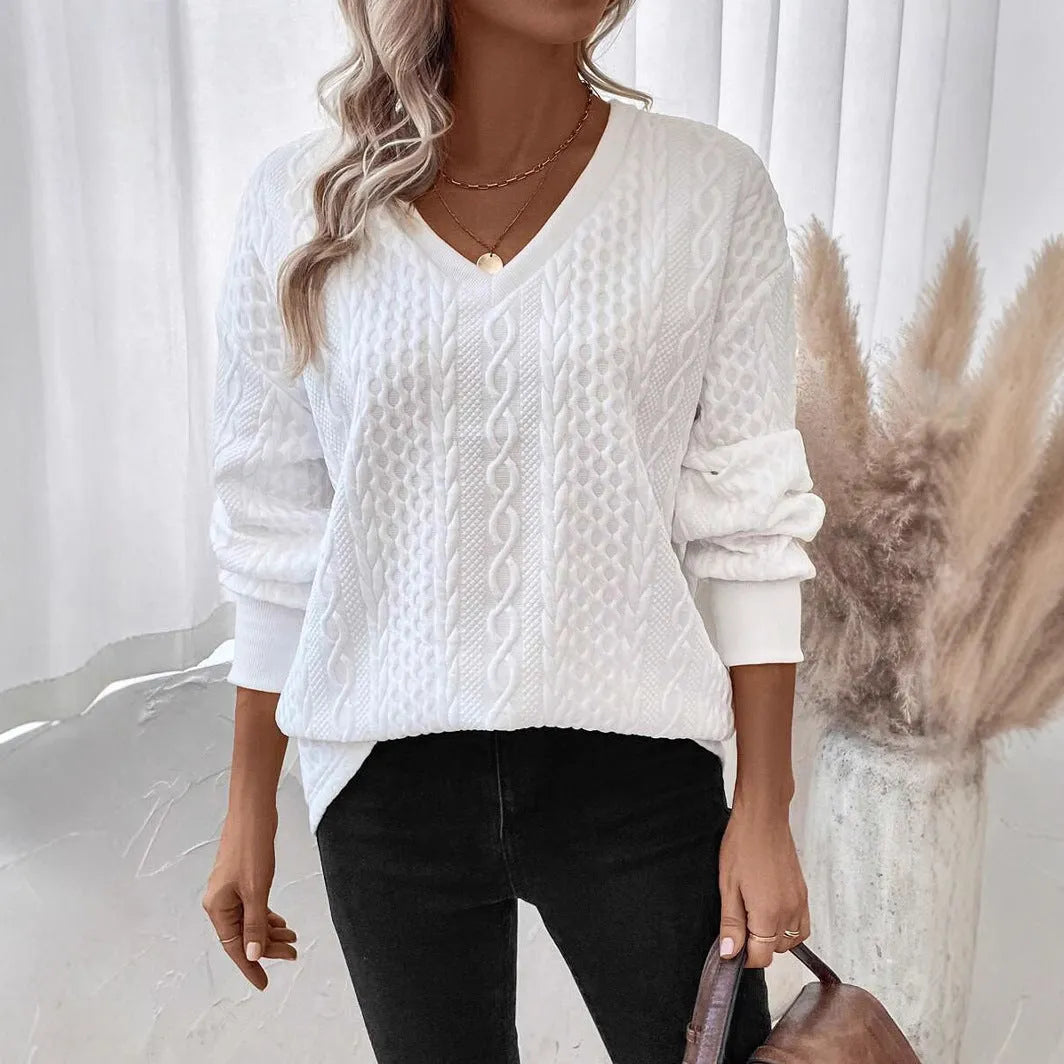 Men's loose fit long sleeve T-shirt in Milky White with 3D pattern detail