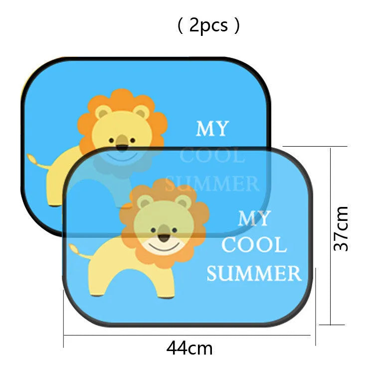 Electrostatic car side window sunshade with character designs for clip-free installation