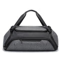Large grey wet dry separation yoga travel bag made of Oxford cloth with zipper pockets and double carry straps