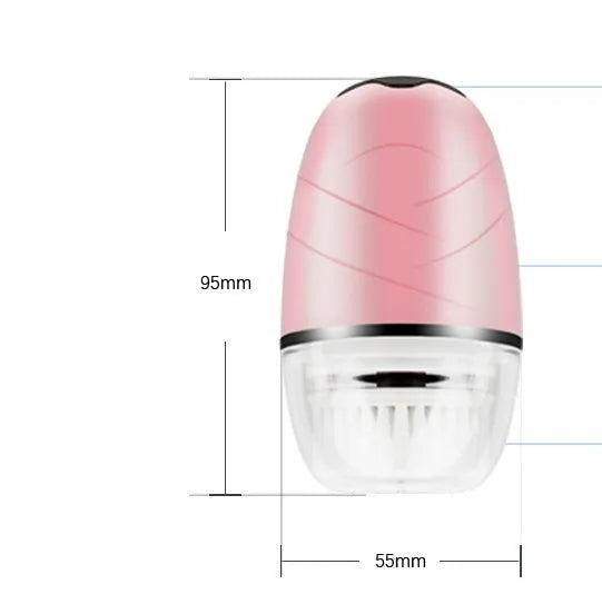Electric cleansing instrument face wash brush rechargeable silicone pore cleaner in golden, pink, and white colours