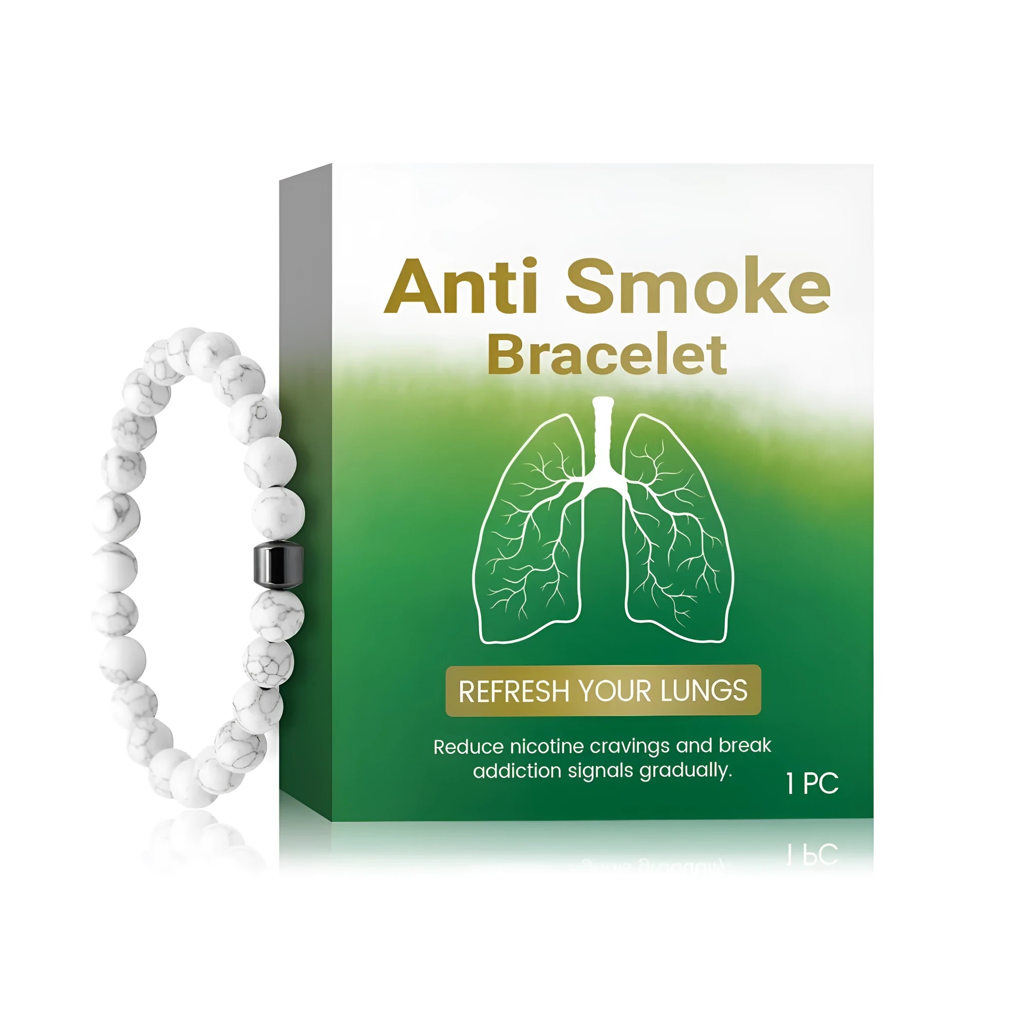 Women's synthetic turquoise bracelet in smoke prevention style