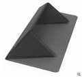Blue foldable laptop cooling bracket with anti-slip surface and ergonomic design
