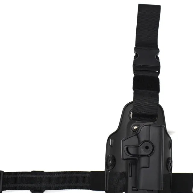 Tactical plastic leg holster with waist plate attachment for outdoor sports