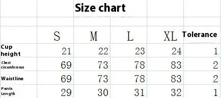 Women's blue and orange tie-dye pleated split bikini on a size chart