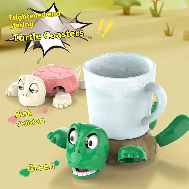 ABS plastic turtle-shaped coaster in light green colour for heat insulation