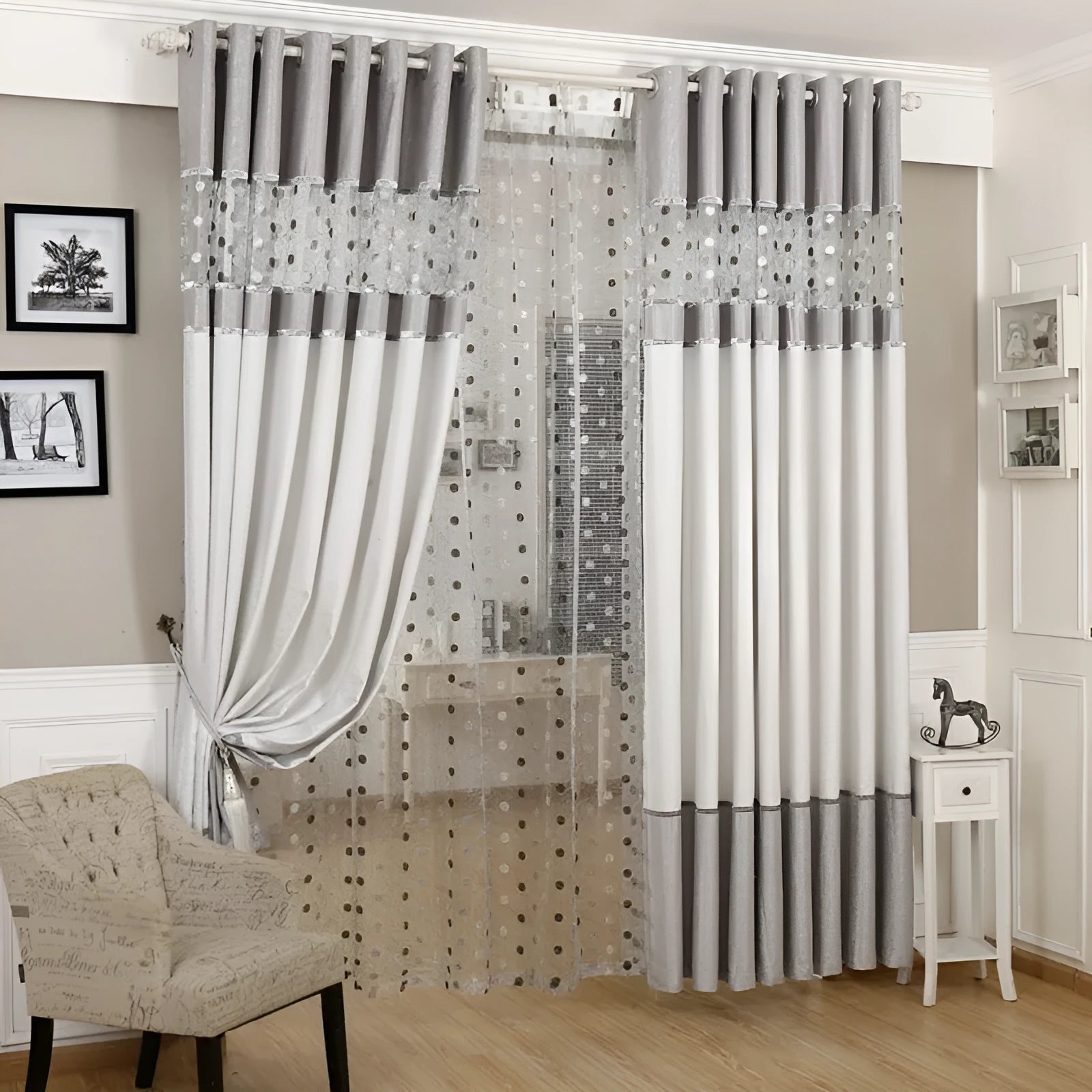 A single heavy blackout curtain panel with a choice of hook or ring header style, shown in multiple width options.