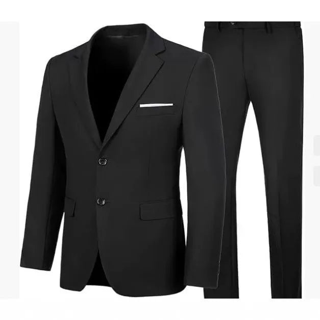 Men's slim fit wedding dinner suit set in viscose with jacket and trousers, available in multiple colours and sizes M to 5XL