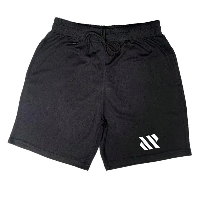 Man's loose-fit metal silk sports shorts in army green colour for running.