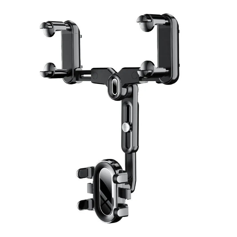 Rear view mirror bracket phone holder with retractable arm for 4.0-7.0 inch mobile phones