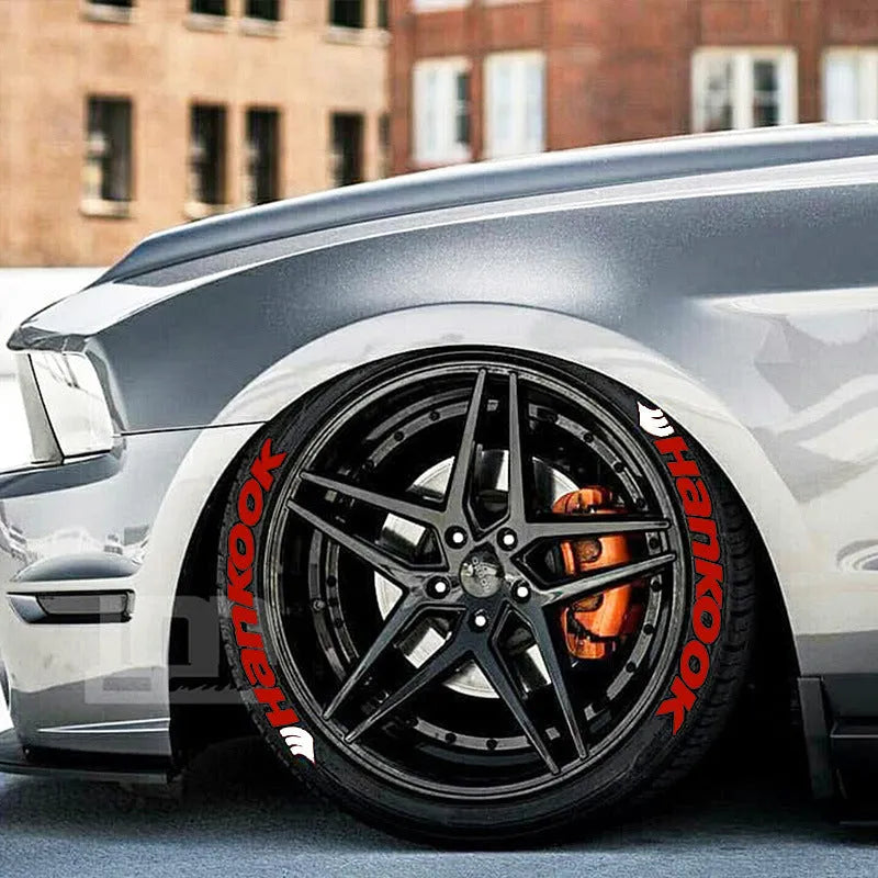 3D stereo rubber car tyre letter stickers with white towel and 20ml glue bottle for DIY fitting