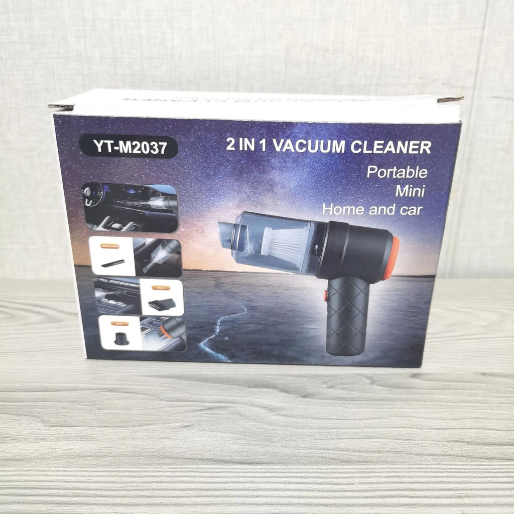 Multifunctional handheld car cleaner in black ABS body with transparent PS cover for car interior detailing