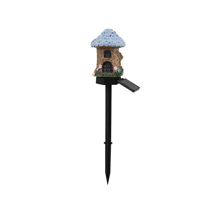 Flower-shaped outdoor waterproof LED garden light for solar resin houses