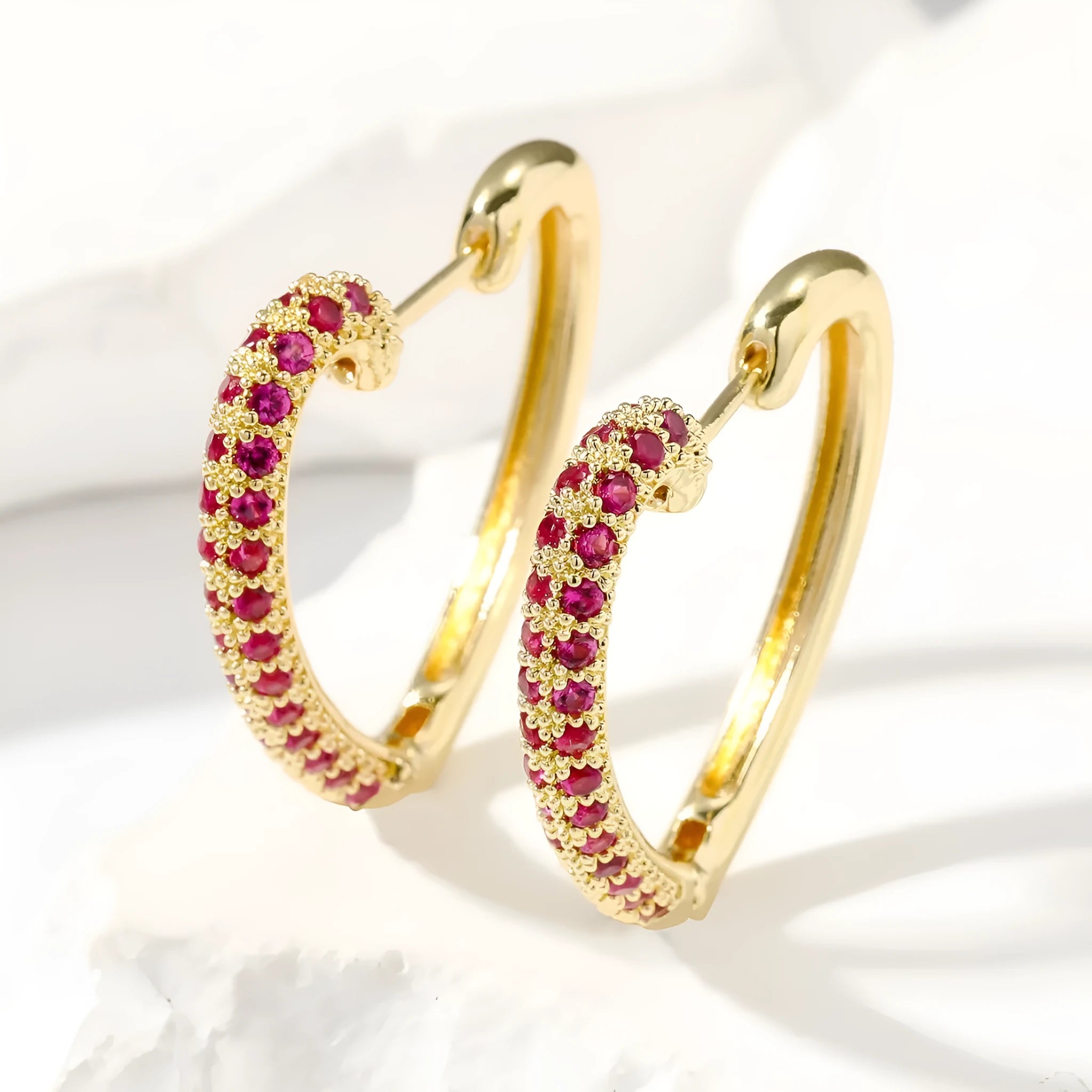 Fashion retro gold love multi-colour zircon stud earrings geometric heart shape copper women