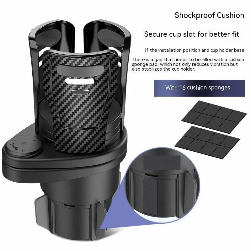 Car cup holder modification accessory with carbon fibre pattern matte finish