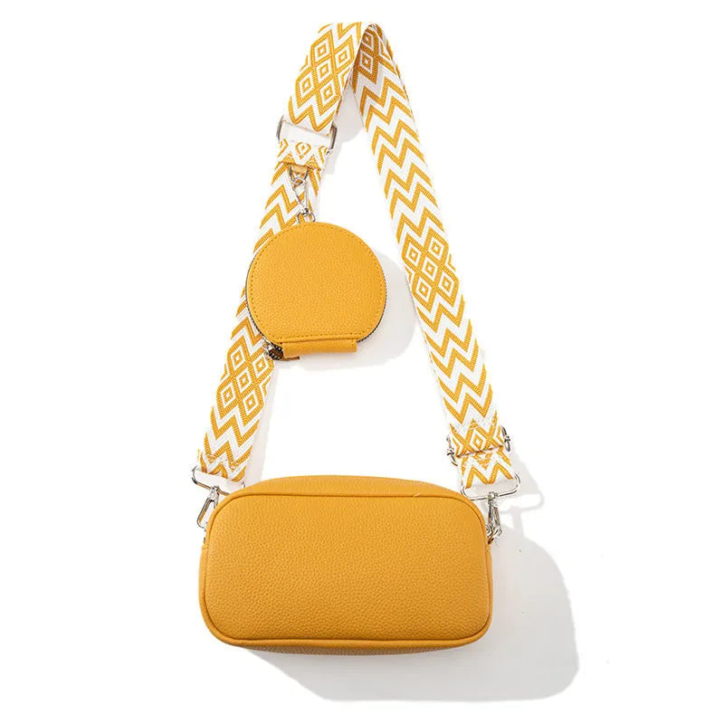 Women's soft PU one-shoulder crossbody bag in horizontal square shape with zippered compartment