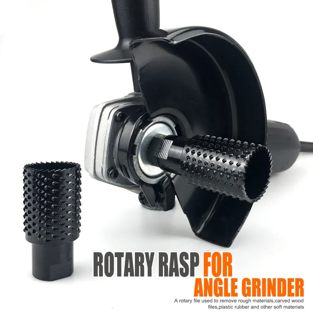 Spherical angle grinder grinding head for woodworking with dual thread compatibility