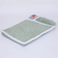 Large detachable dog bed mat in grey colour, shown with removable cover partially unzipped.