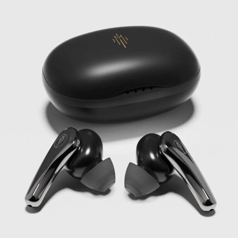 Wireless in-ear Bluetooth 5.3 headset in white, pink, purple, or black with charging compartment and data cable
