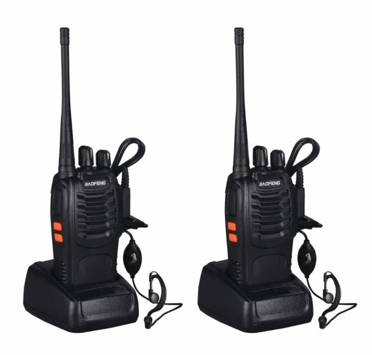 Black BF-888S two-way radio walkie talkie with antenna and belt clip