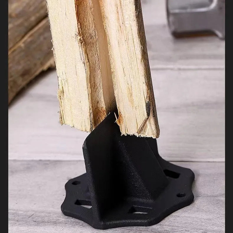Small square cast iron wood splitter axe for portable outdoor use