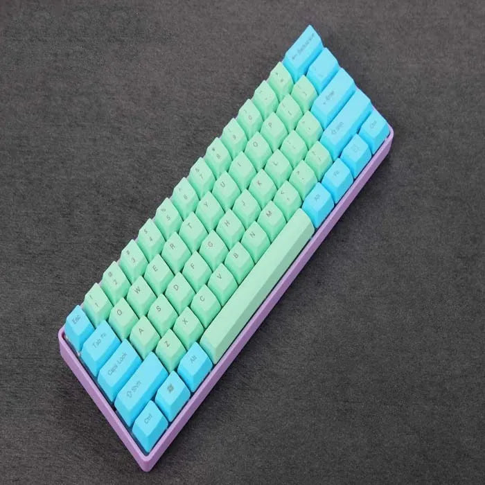 Black Poker keycap set for 60% mechanical keyboard with wired PS/2 connection and five style options