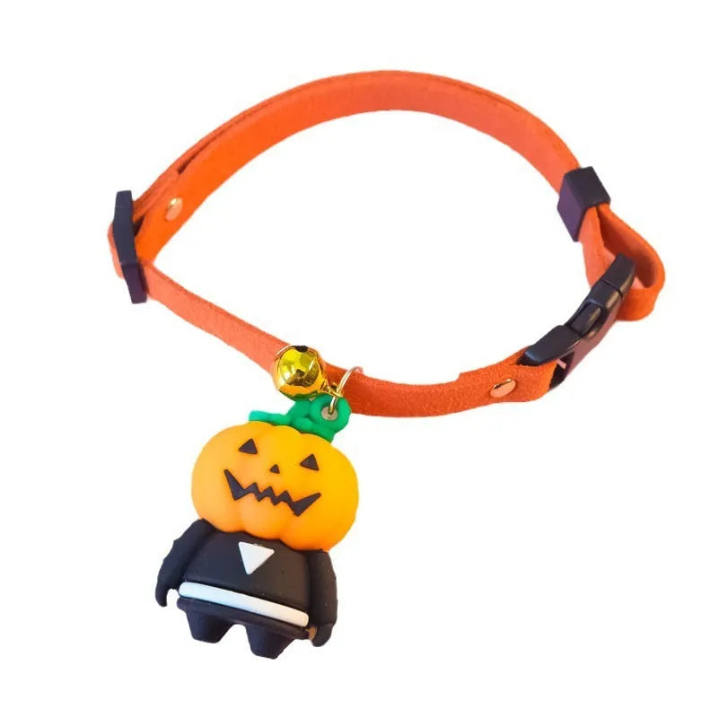 Halloween dog collar decoration with luminous cartoon patterns in four adjustable sizes from 16cm to 56cm