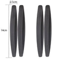 Black carbon fibre car door bumper anti-collision strip 140x25mm with reverse double-sided tape on vehicle door edge