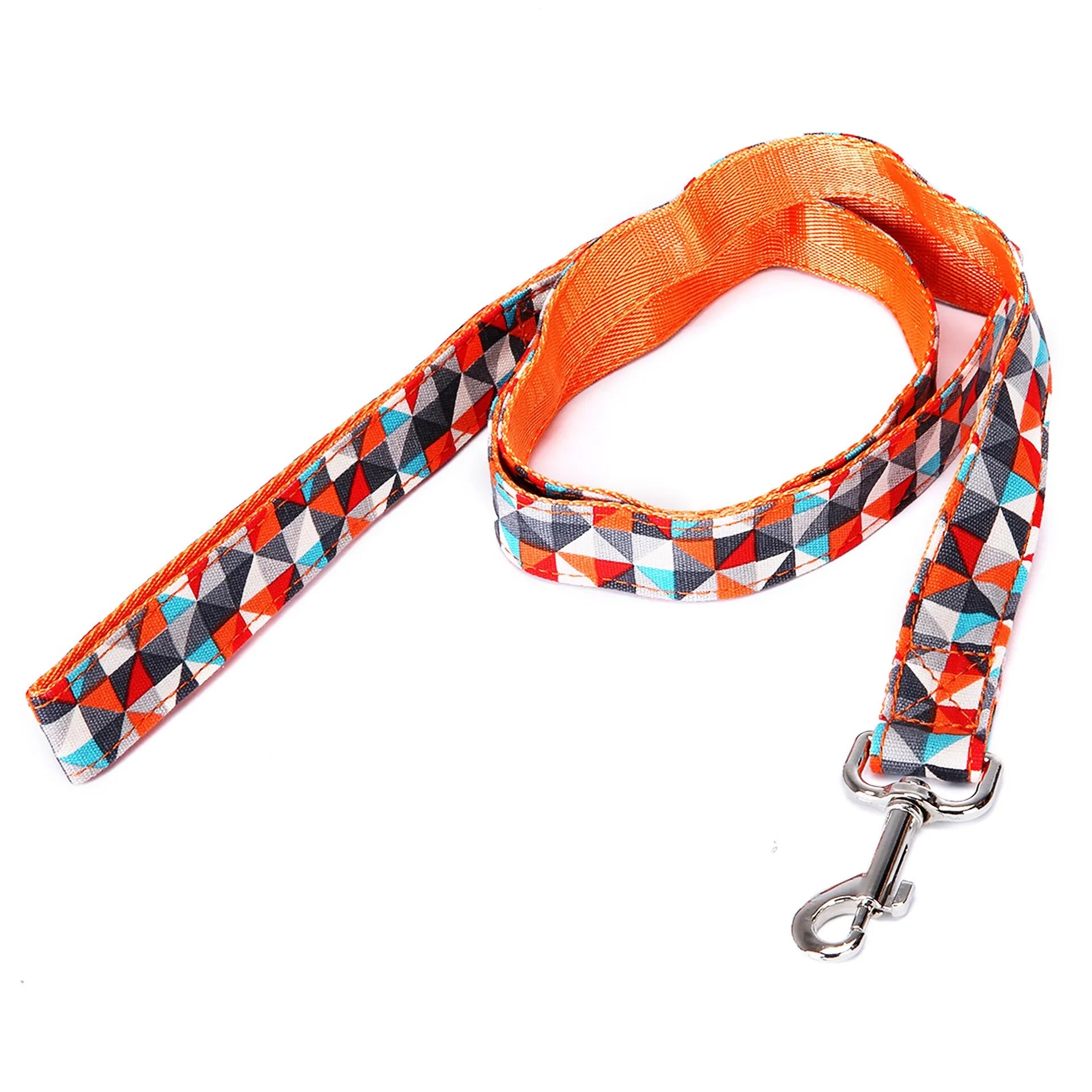 Black pet traction rope with plaid stripes, showing adjustable hand loop and 120cm length.
