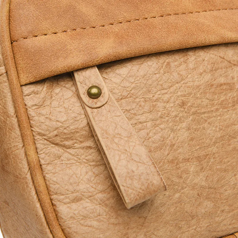Men's retro style crossbody bag in waterproof paper material with crossbody strap