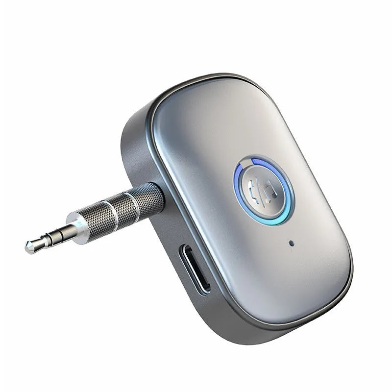 W1 Bluetooth 5.3 car audio receiver with one-key hands-free button and 10m range