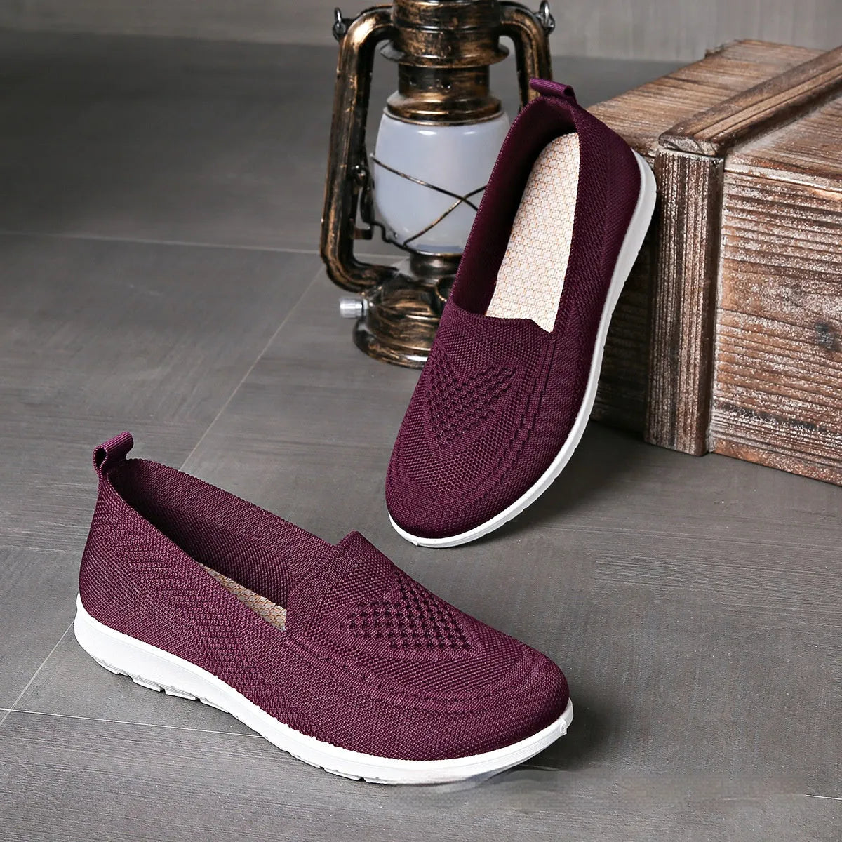 Women's low-top cloth casual shoes in beige with heart pattern and mesh lining for spring summer wear.