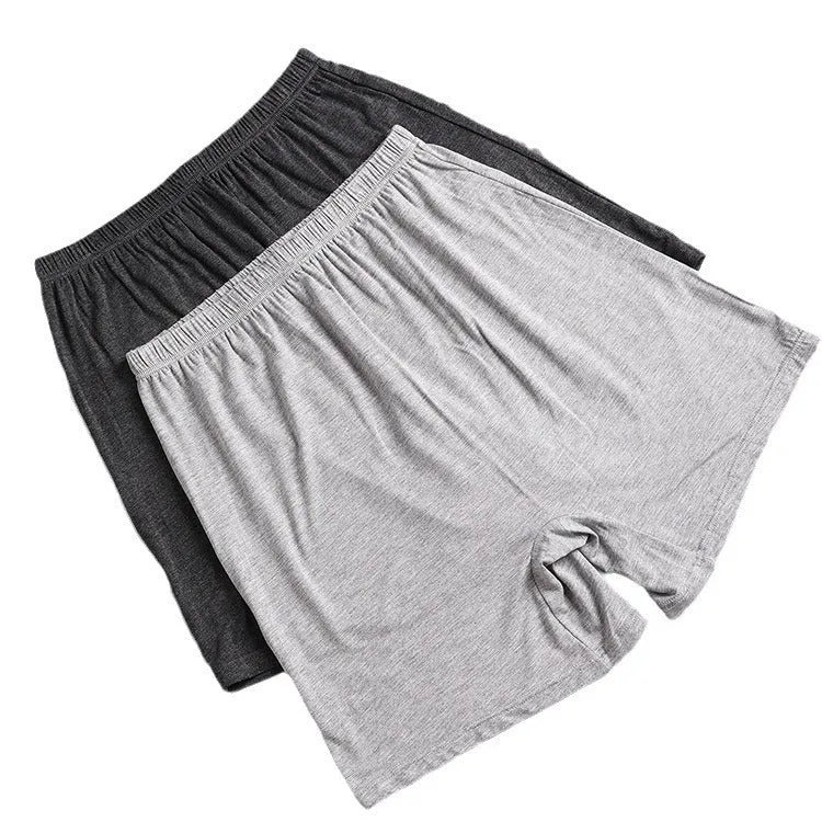 Men's solid colour high-waist boxer shorts in modal fabric showing colour options and sizing