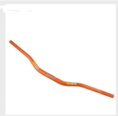 Orange EVO style aluminium alloy motorcycle handlebar showing 28mm diameter and width.