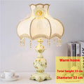European-style bedroom table lamp with resin holder, three switch options, 220V, EU or US outlet