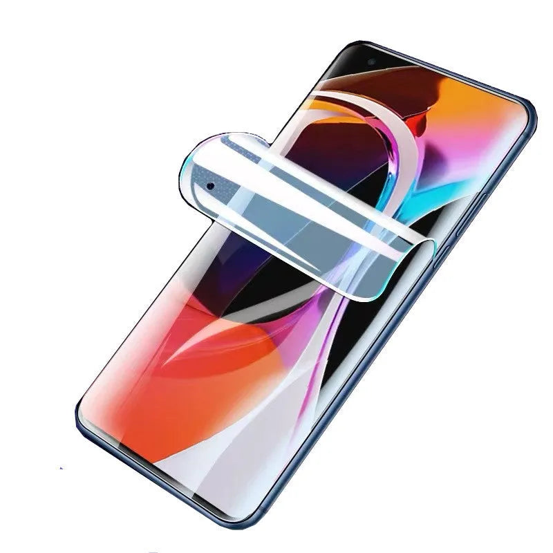 TPU screen protector for Samsung Galaxy phone showing HD, Frosted, and Anti-Blue Light film options.