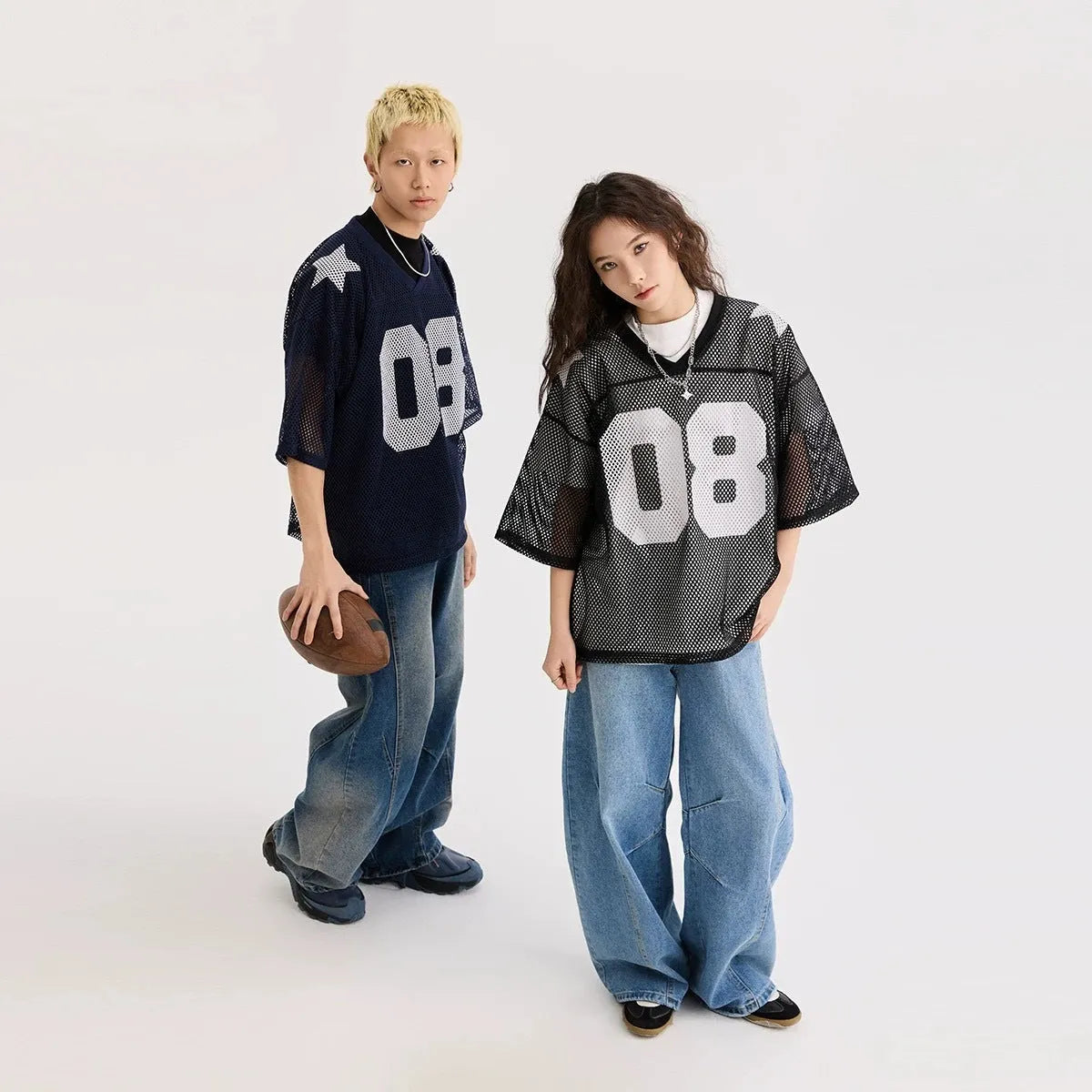 Black loose fit half sleeve shirt with white letter print pattern on front