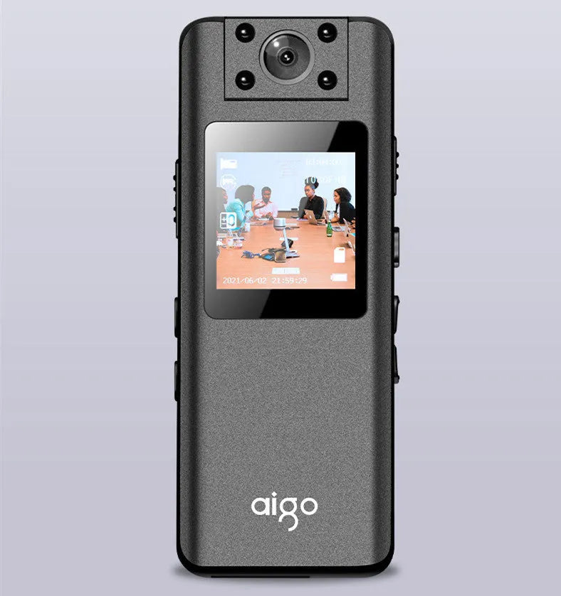 DSJ-S11 black body worn camera showing compact design, lens, and display screen.