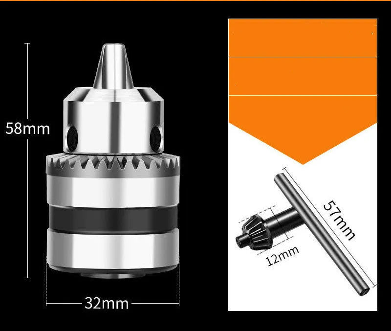 Angle grinder conversion chuck adapter for 100 models with installation key