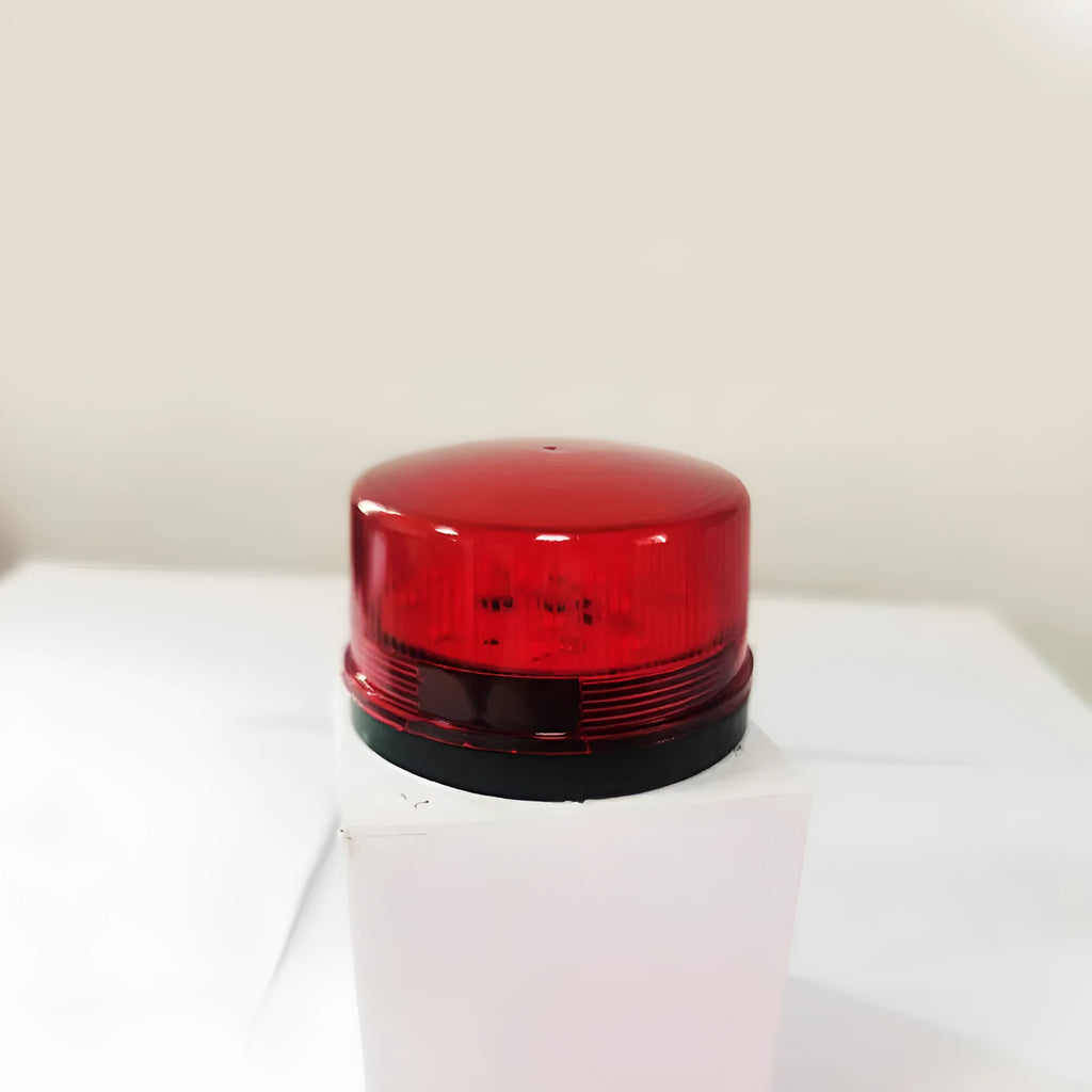 HC-79 24V red warning and alarm light with strobe, 73mm diameter.