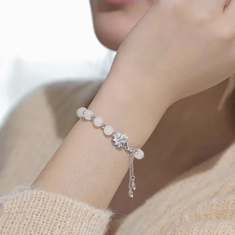 Chinese style resin beaded bracelet with floral designs for couples in S493 colour options