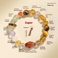 Natural Duobao crystal bead bracelet with black and gold beads on a woman's wrist.