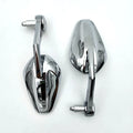 Pair of aluminium alloy motorcycle handle mirrors with retro head design in black electroplating finish