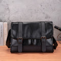 Black Korean style men's anti-theft commuter backpack with sewing thread detailing