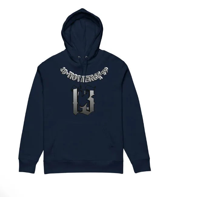 Loose-fit fleece-lined hooded sweater in beige colour, shown as a pullover style garment.