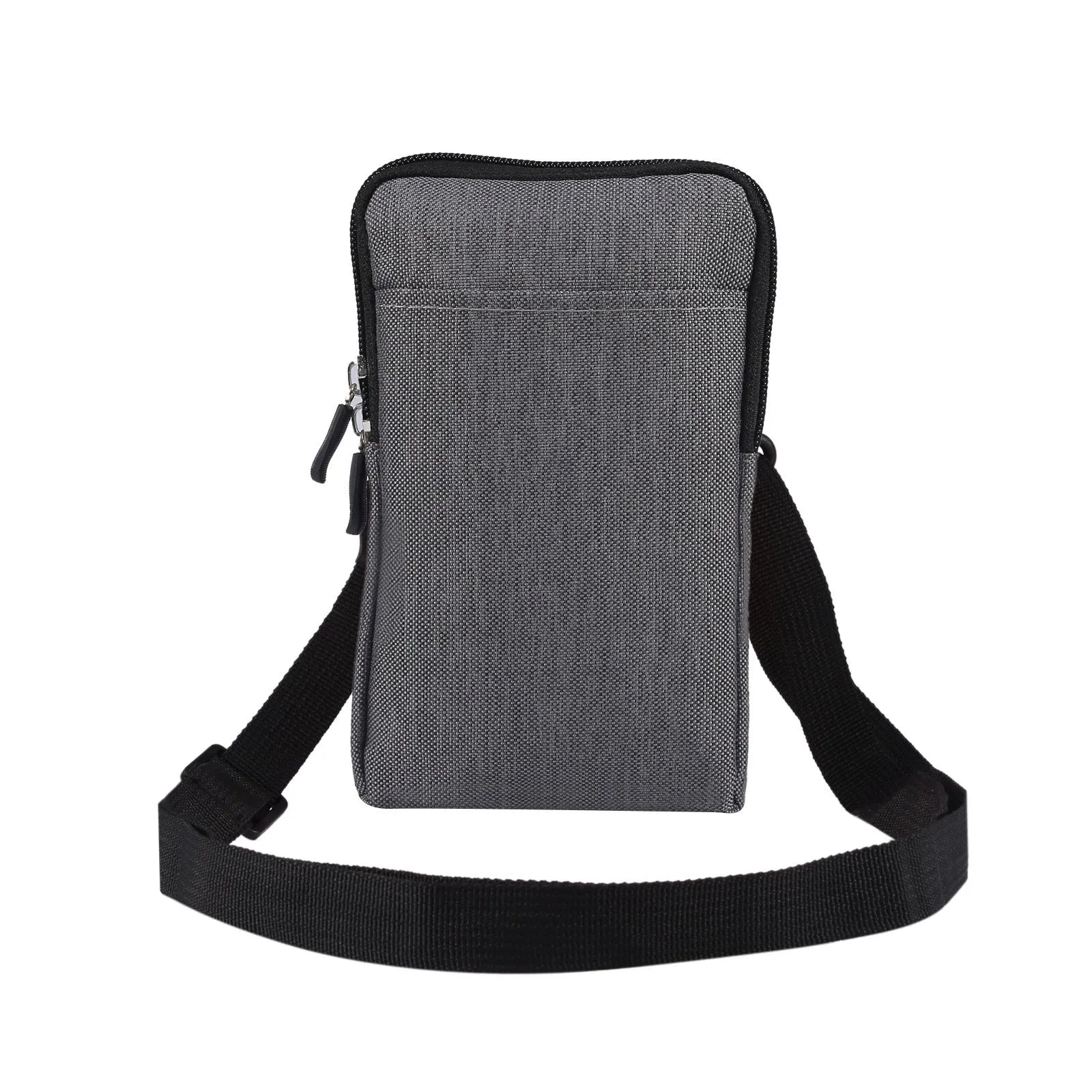 Solid colour waterproof neoprene diagonal cross-body waist bag shown in black, suitable for carrying smartphones.